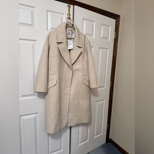 Zara wool cream coat new with tag